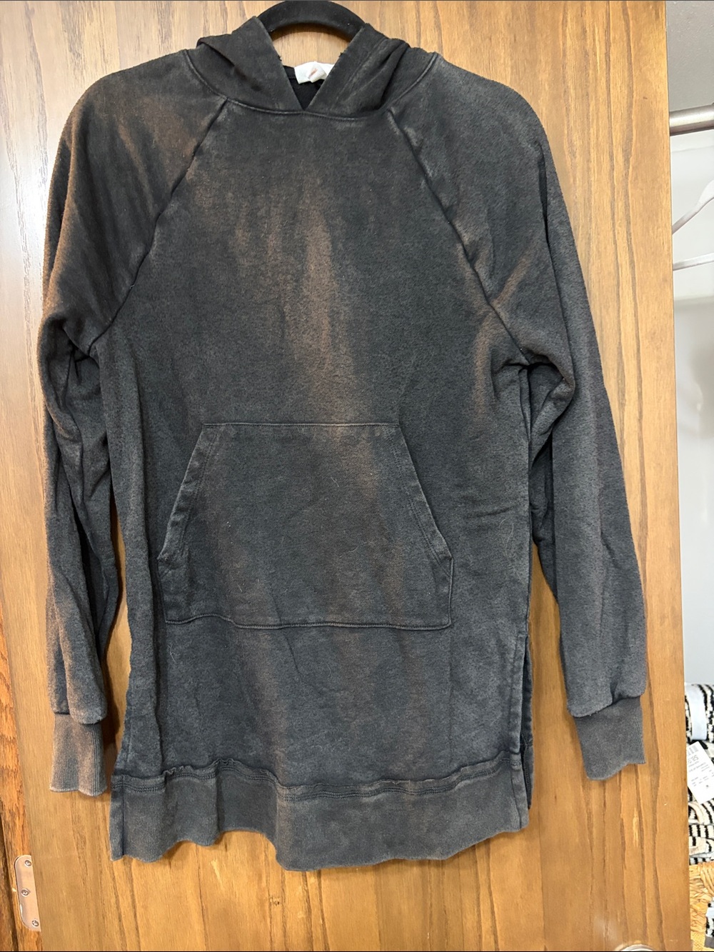 Colsie Washed Charcoal Black Pullover Hoodie